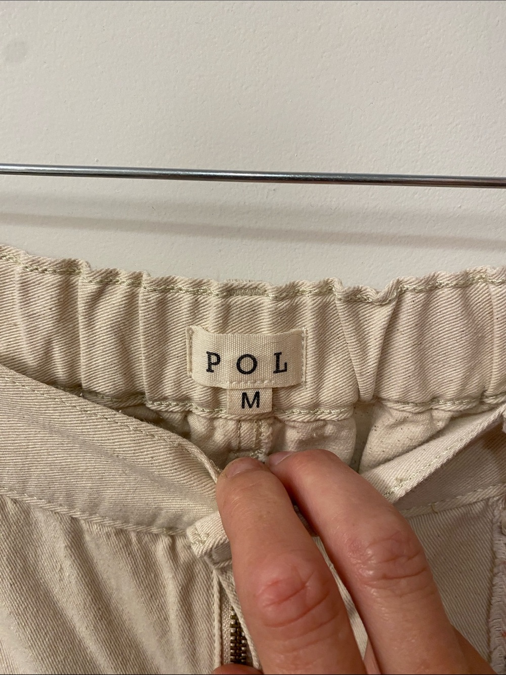 POL Cream Patchwork Wide-Leg Jeans with Crochet Panels- ** see description - Picture 2 of 4